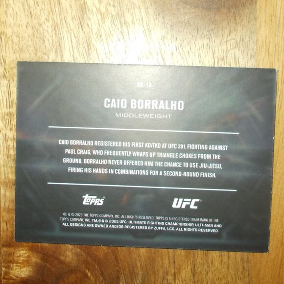 Caio Borralho Knockout Artist 2025 Topps Knockout UFC GREEN /99 Fighting Nerds - Picture 3 of 3